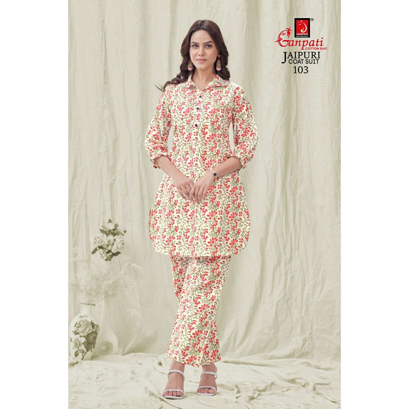 Ganpati Cotton Suit Jaipuri Coat Suit Vol-1 Fancy Designer Co ord sets