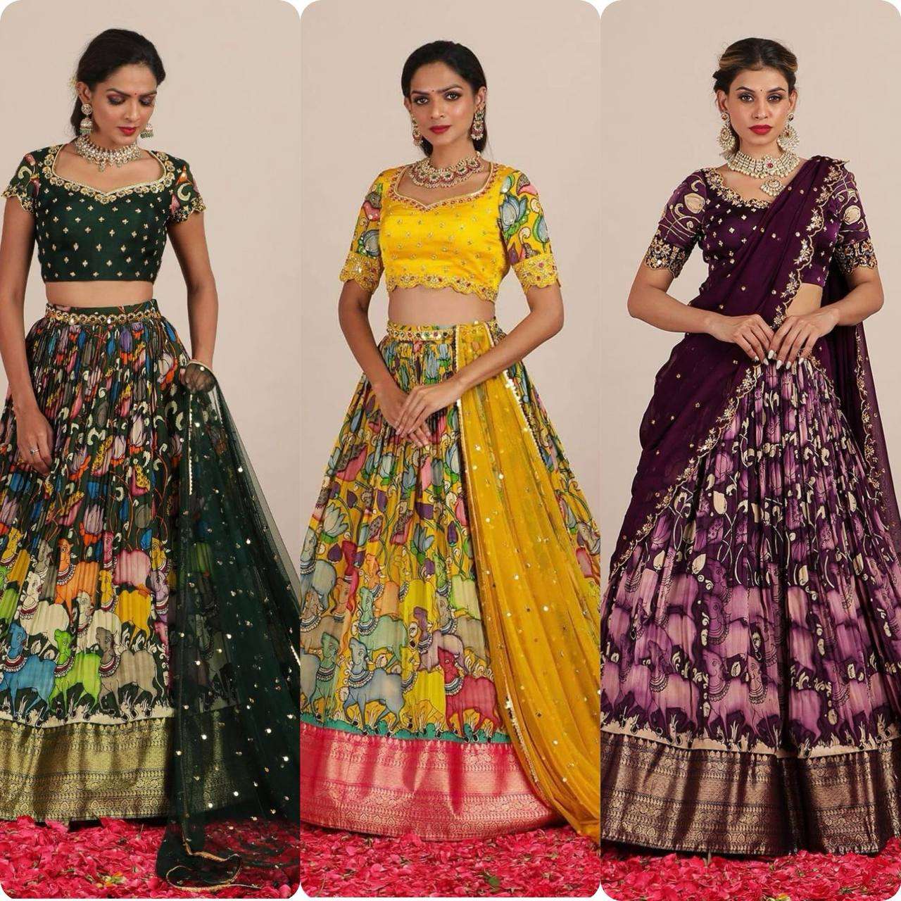 Buy Kalamkari Lehenga Choli Online In India