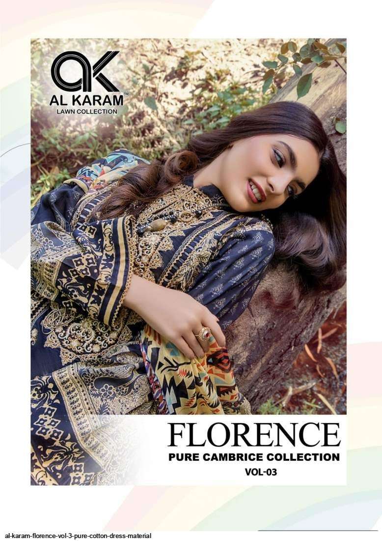 AL KARAM FLORENCE VOL 3 PURE COTTON DRESS MATERIAL