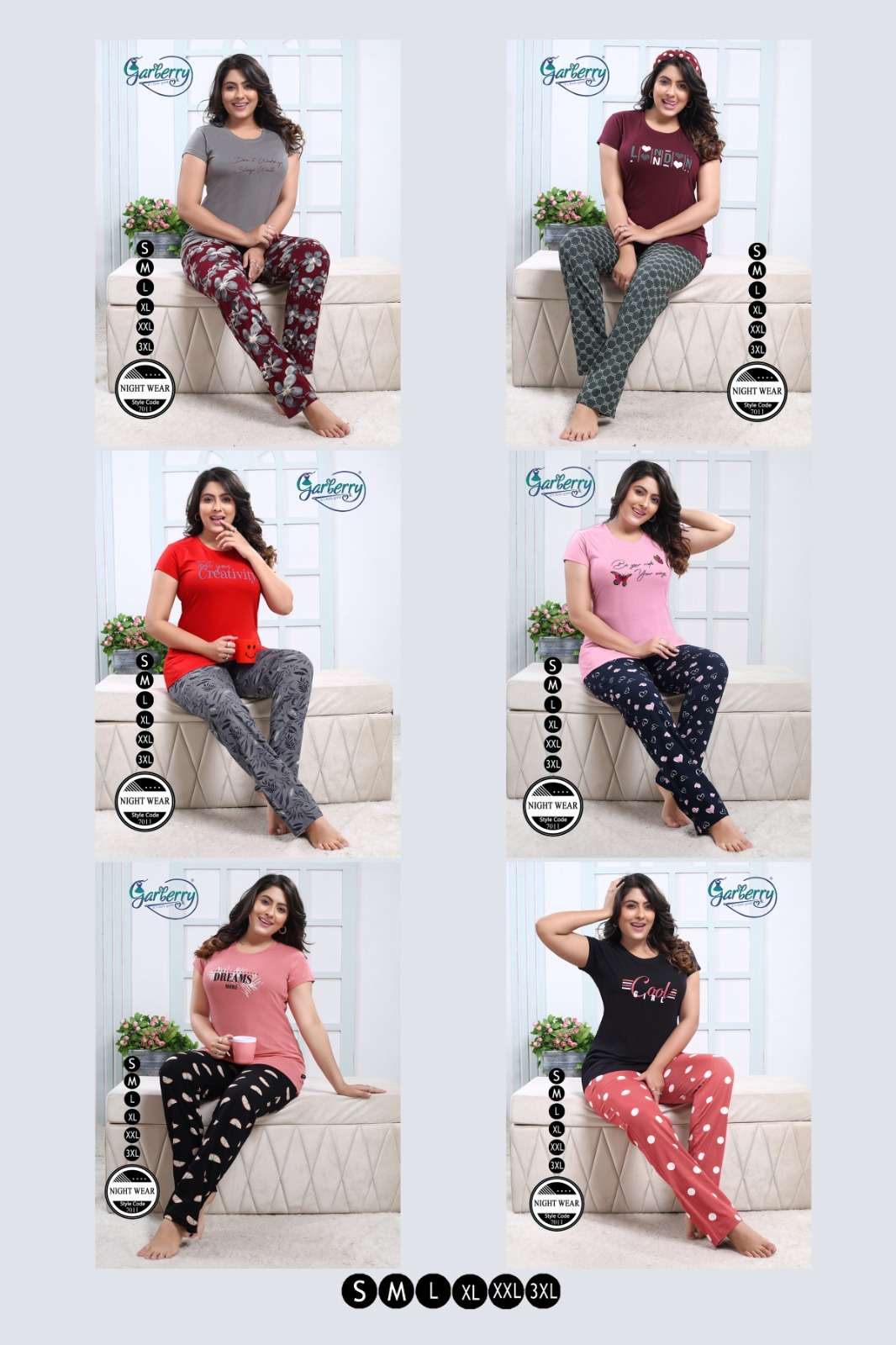 Buy Garberry Hosiery Cotton Night Suits For Women And Ladies at Wholesale Price