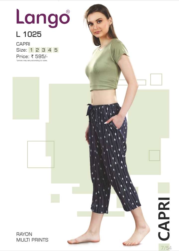 Buy Lango 1025 Rayon Capri Pants For Women
