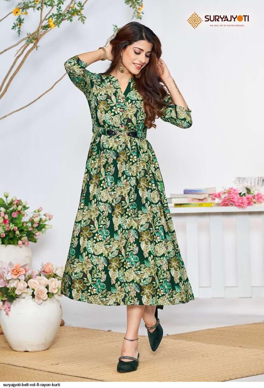 SURYAJYOTI BELT VOL 8 RAYON KURTI