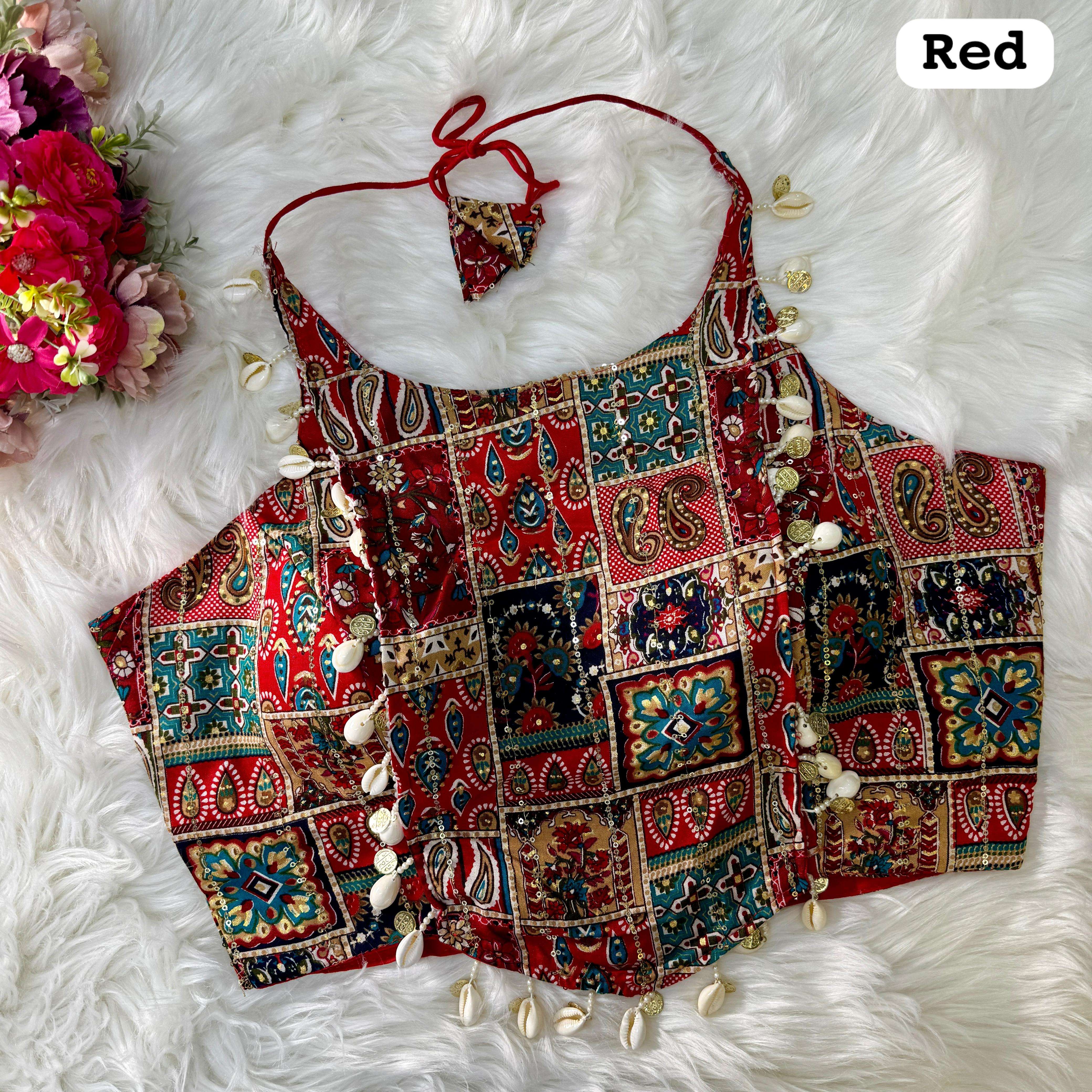 Traditional Blouse Pure Viscose Coin Lace Blouse For Navratri