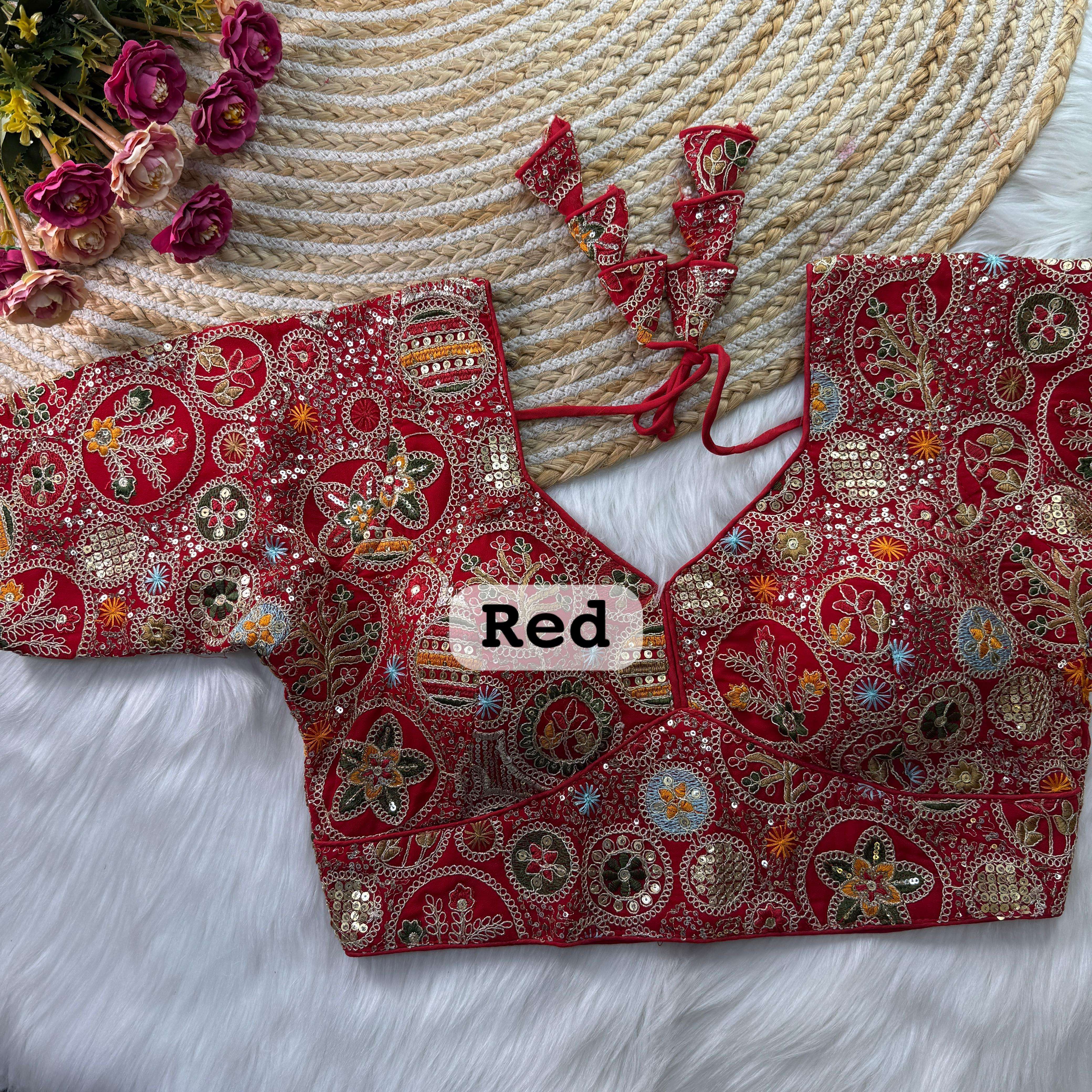 Beautiful Party Wear Sabyasachi Style Heavy Coding Work Blouse Wholesale