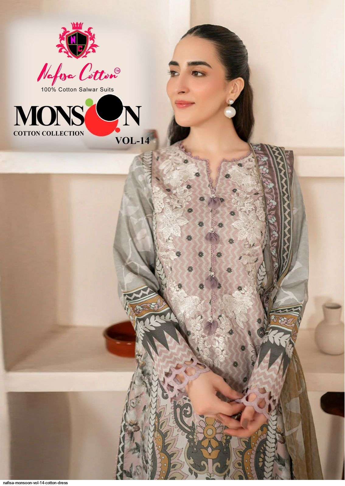NAFISA MONSOON VOL 14 KARACHI COTTON DRESS MATERIAL