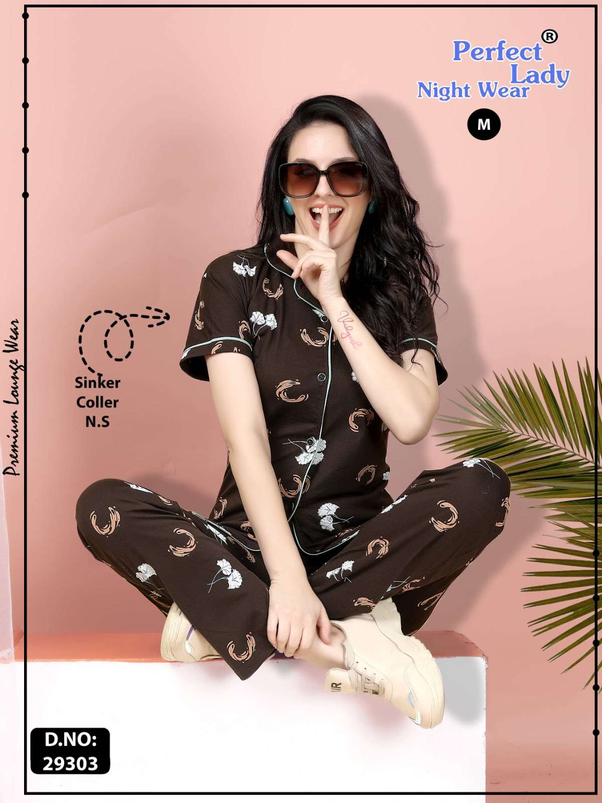 Buy D.no.2 Night Dress With Collar For Women Online in India