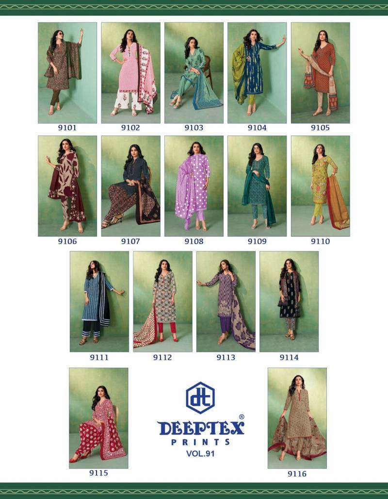 Deeptex Miss India Vol 91 Cotton Printed Dress Material