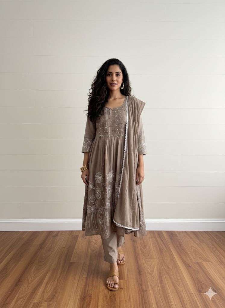 Buy D.no.2 Mul Chanderi Kurta Set Online at Best Prices From Jaipur Kurti Manufacturer 