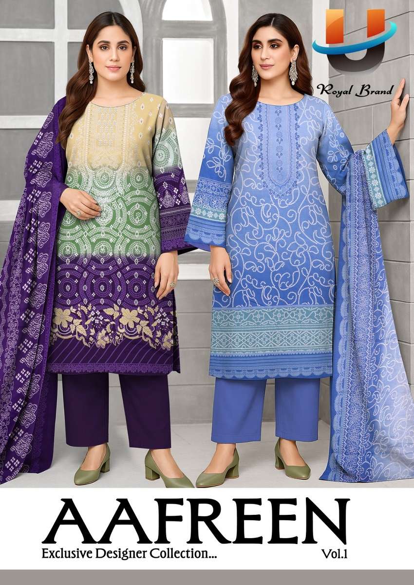 Royal Aafreen vol 1 Cheapest Cotton Karachi Printed Dress Material Collection