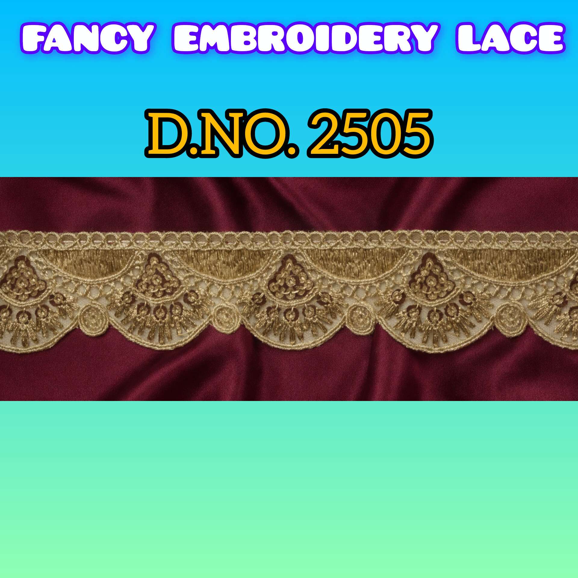 Buy D.no.2505 Premium Embroidered Lace From Embroidery Lace Manufacturer in Bangalore