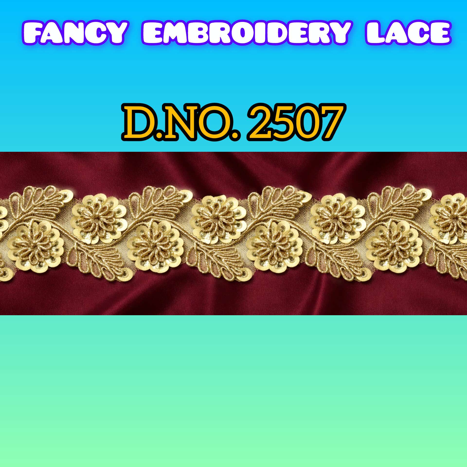 Buy D.no.2507 Embroidery Lace Exporter to Dubai | Wholesale Manufacturer and Supplier from India