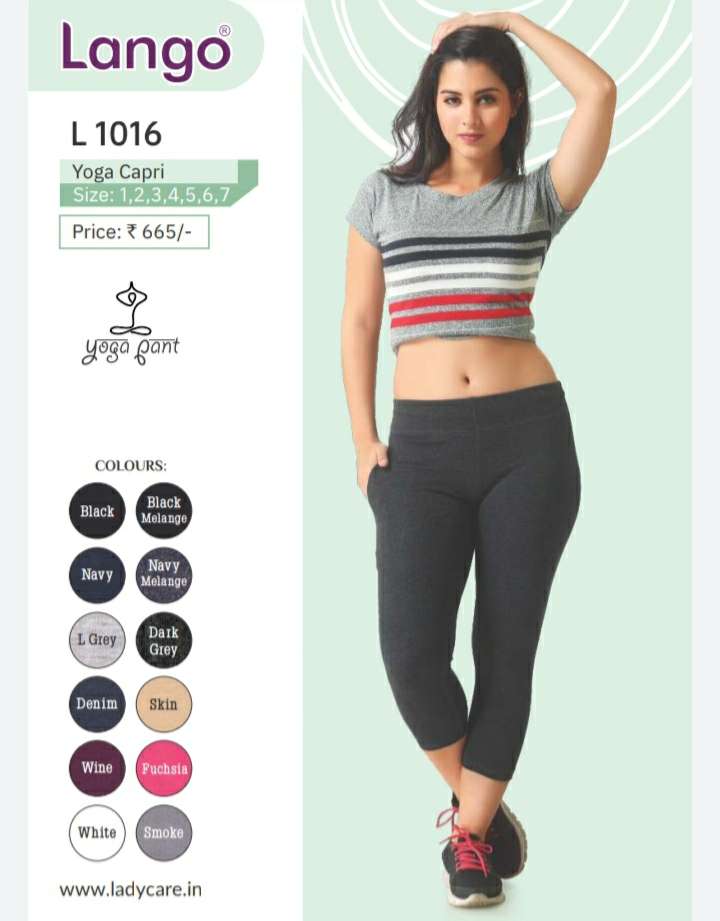 LANGO L1016 YOGA CAPRI FOR LADIES AT WHOLESALE AFFORDABLE PRICES IN INDIA