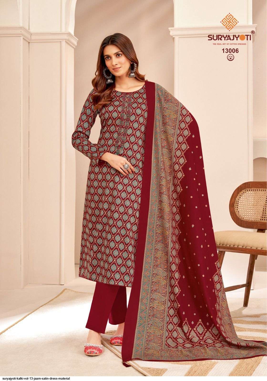 SURYAJYOTI KALKI VOL 13 JAAM SATIN DRESS MATERIAL